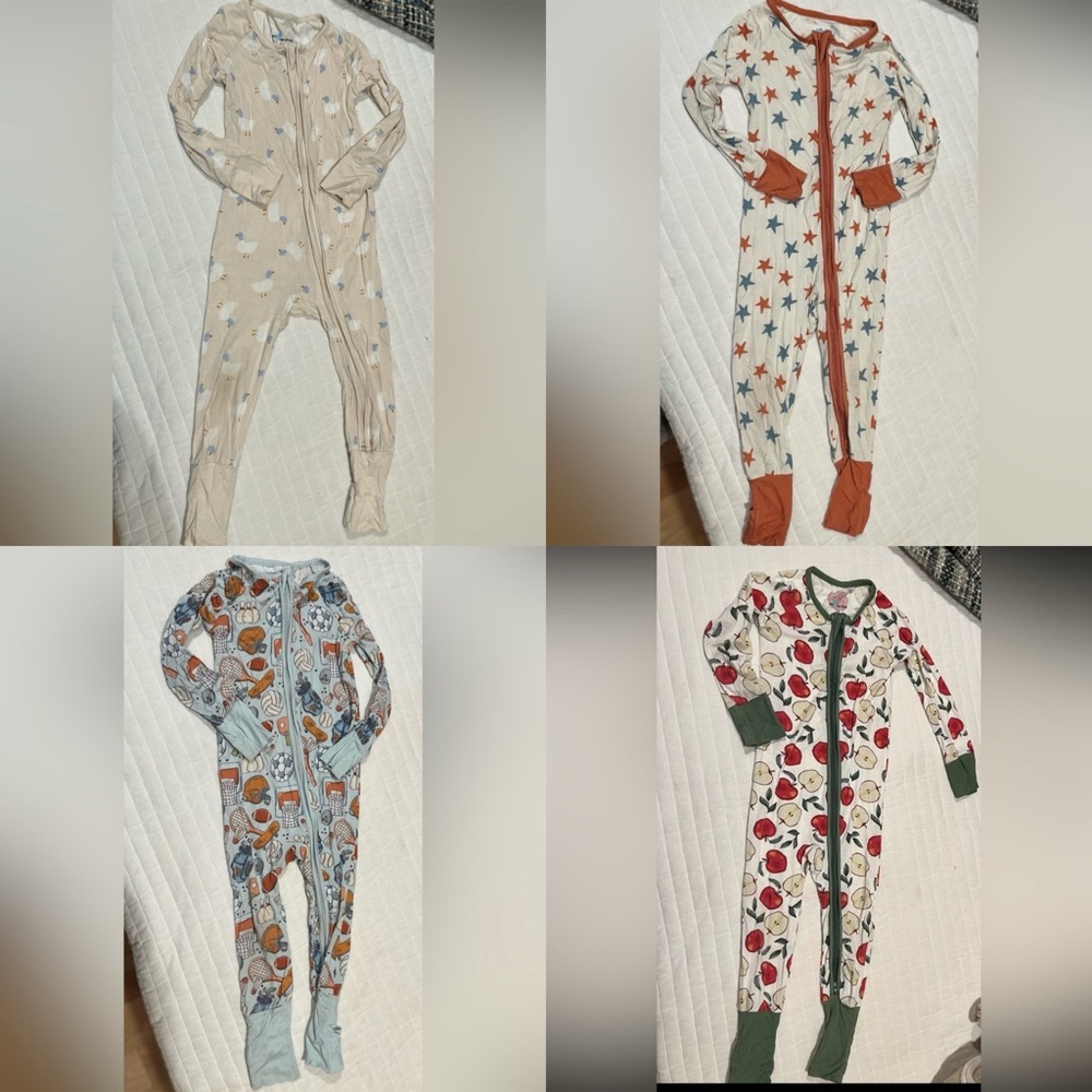 Bundle of 4 TheLittleOneShop one piece pjs